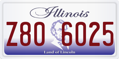 IL license plate Z806025