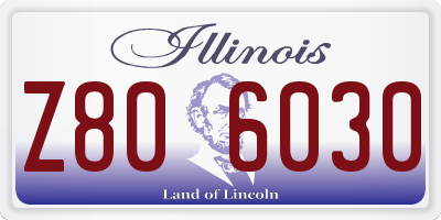 IL license plate Z806030