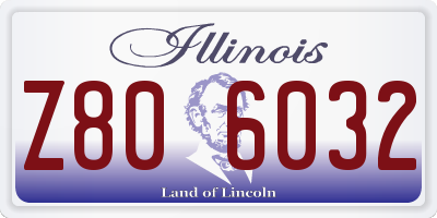 IL license plate Z806032