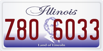 IL license plate Z806033