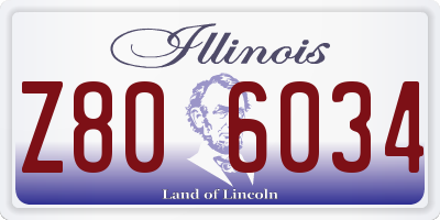 IL license plate Z806034