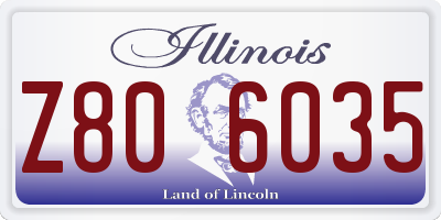 IL license plate Z806035