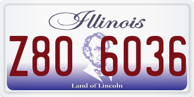 IL license plate Z806036