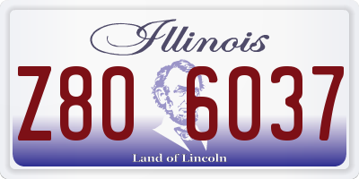 IL license plate Z806037