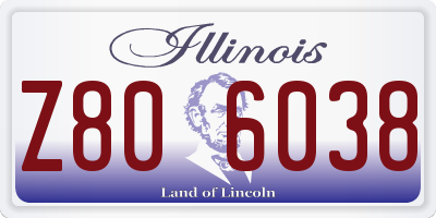 IL license plate Z806038