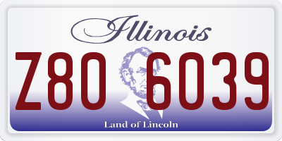 IL license plate Z806039
