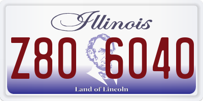IL license plate Z806040