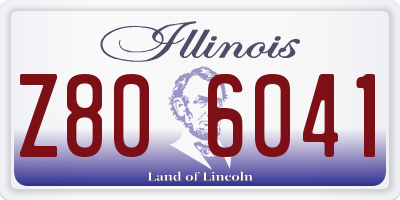 IL license plate Z806041