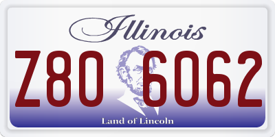 IL license plate Z806062