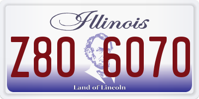 IL license plate Z806070