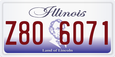 IL license plate Z806071