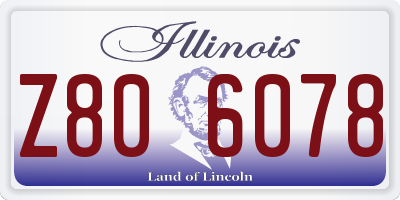IL license plate Z806078