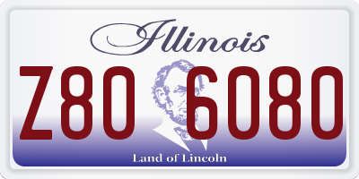 IL license plate Z806080