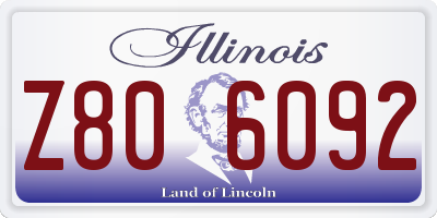 IL license plate Z806092