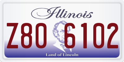 IL license plate Z806102