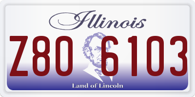 IL license plate Z806103