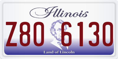 IL license plate Z806130