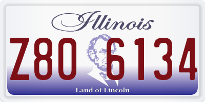 IL license plate Z806134