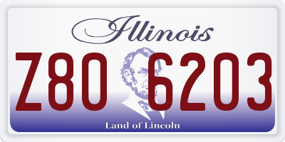 IL license plate Z806203
