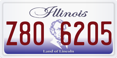 IL license plate Z806205
