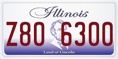 IL license plate Z806300