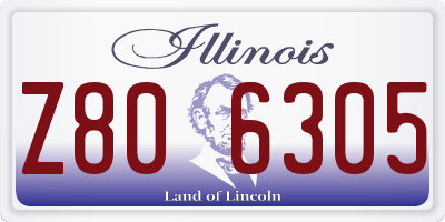IL license plate Z806305