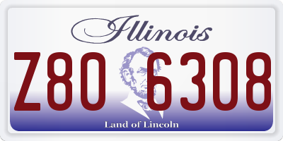 IL license plate Z806308