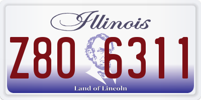 IL license plate Z806311