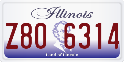 IL license plate Z806314