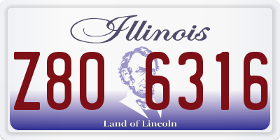 IL license plate Z806316