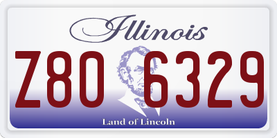 IL license plate Z806329