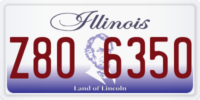 IL license plate Z806350