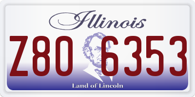 IL license plate Z806353