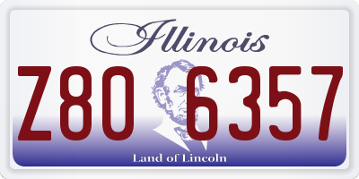 IL license plate Z806357