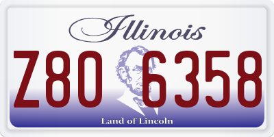 IL license plate Z806358
