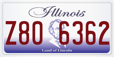 IL license plate Z806362