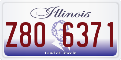 IL license plate Z806371