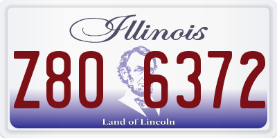 IL license plate Z806372