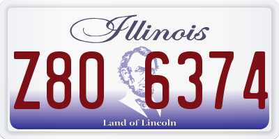 IL license plate Z806374