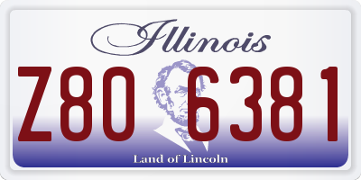 IL license plate Z806381