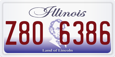IL license plate Z806386