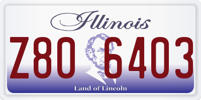 IL license plate Z806403
