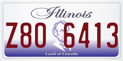 IL license plate Z806413