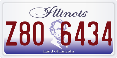 IL license plate Z806434