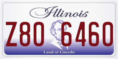 IL license plate Z806460