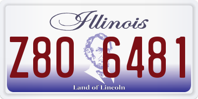IL license plate Z806481