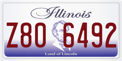 IL license plate Z806492