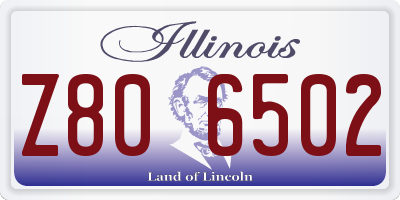 IL license plate Z806502
