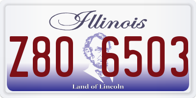 IL license plate Z806503