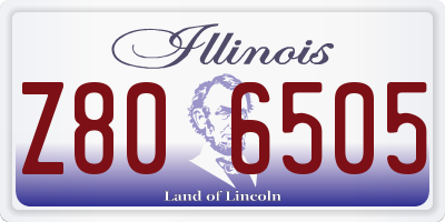 IL license plate Z806505